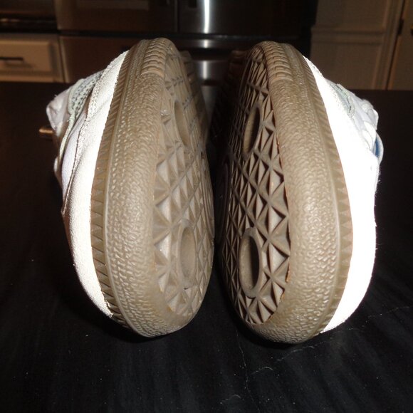 adidas Samba White and Light Blue Athletic Shoes - Picture 6 of 12